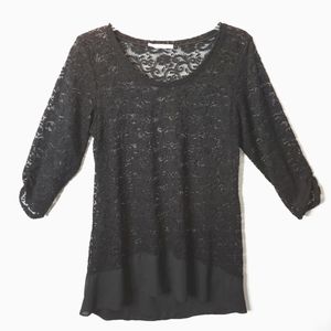 Maurices Women's Top Lace Black Tunic Coverup Size XL